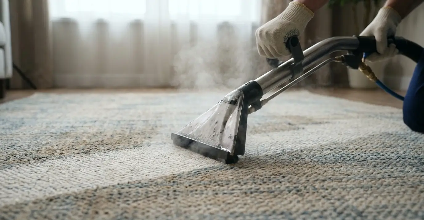 Tapis nettoyé à domicile par injection-extraction
